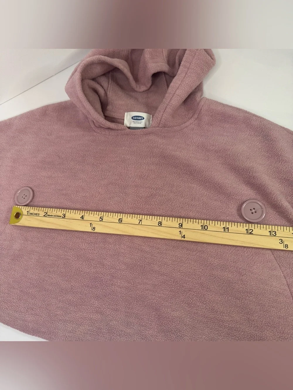 Toddler Girls' Plum Pink Micro Fleece Old Navy Hooded Poncho Cape Jacket 18-24mo